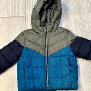 GAP Kids Two-Tone Puffer Jacket - Blue and Green